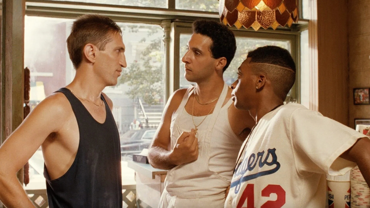 (L to R) Richard Edson, John Turturro and Spike Lee in 'Do the Right Thing'. Photo: Universal Pictures.