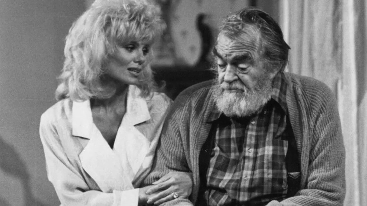 (L to R) Loni Anderson and Jack Elam in 'Easy Street'. Photo: NBC.