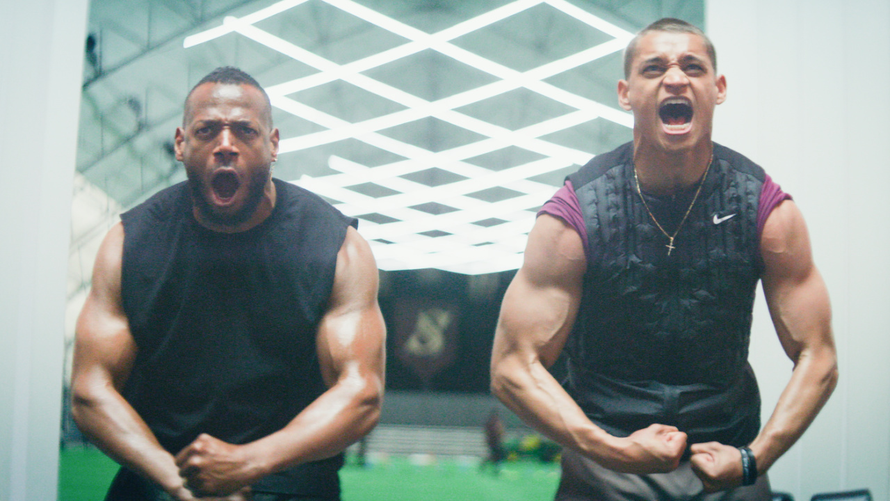 (from left) Isaiah White (Marlon Wayans) and Cameron Cade (Tyriq Withers) in 'HIM', directed by Justin Tipping. Photo: Universal Pictures.