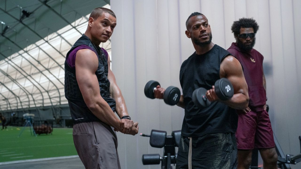 (L to R) Tyriq Withers is Cam, Marlon Wayans is Isaiah, and Maurice Greene is Malek in 'Him', directed by Justin Tipping. © Universal Studios. All Rights Reserved.