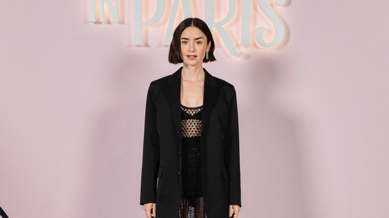 Lily Collins attends the red carpet for 'Emily in Paris' Season 4. Photo: Valentin Lecron / Netflix.