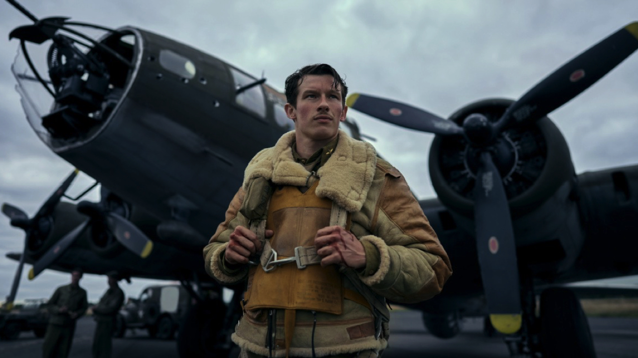 Callum Turner in 'Masters of the Air,' now showing on Apple TV+.