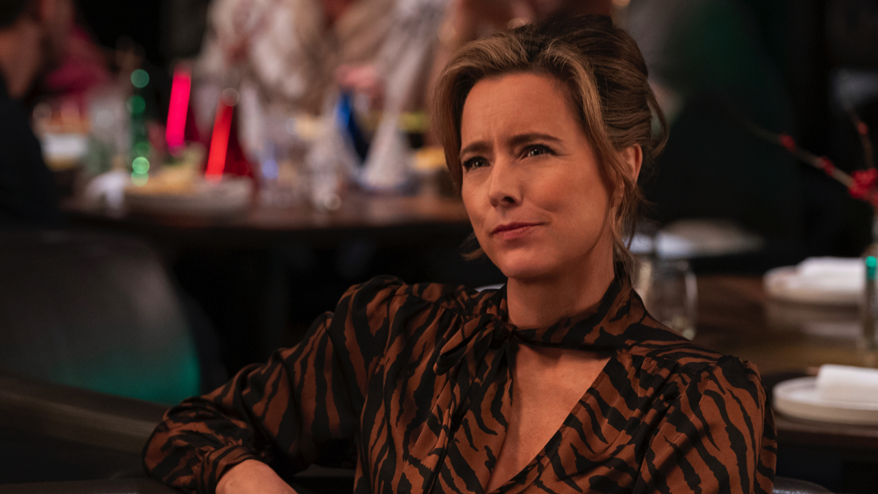 Tea Leoni in 'Only Murders in the Building' Season 5. Photo: Disney/Patrick Harbron.