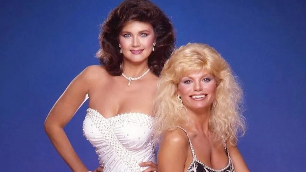 (L to R) Lynda Carter and Loni Anderson in 'Partners in Crime'. Photo: NBC.