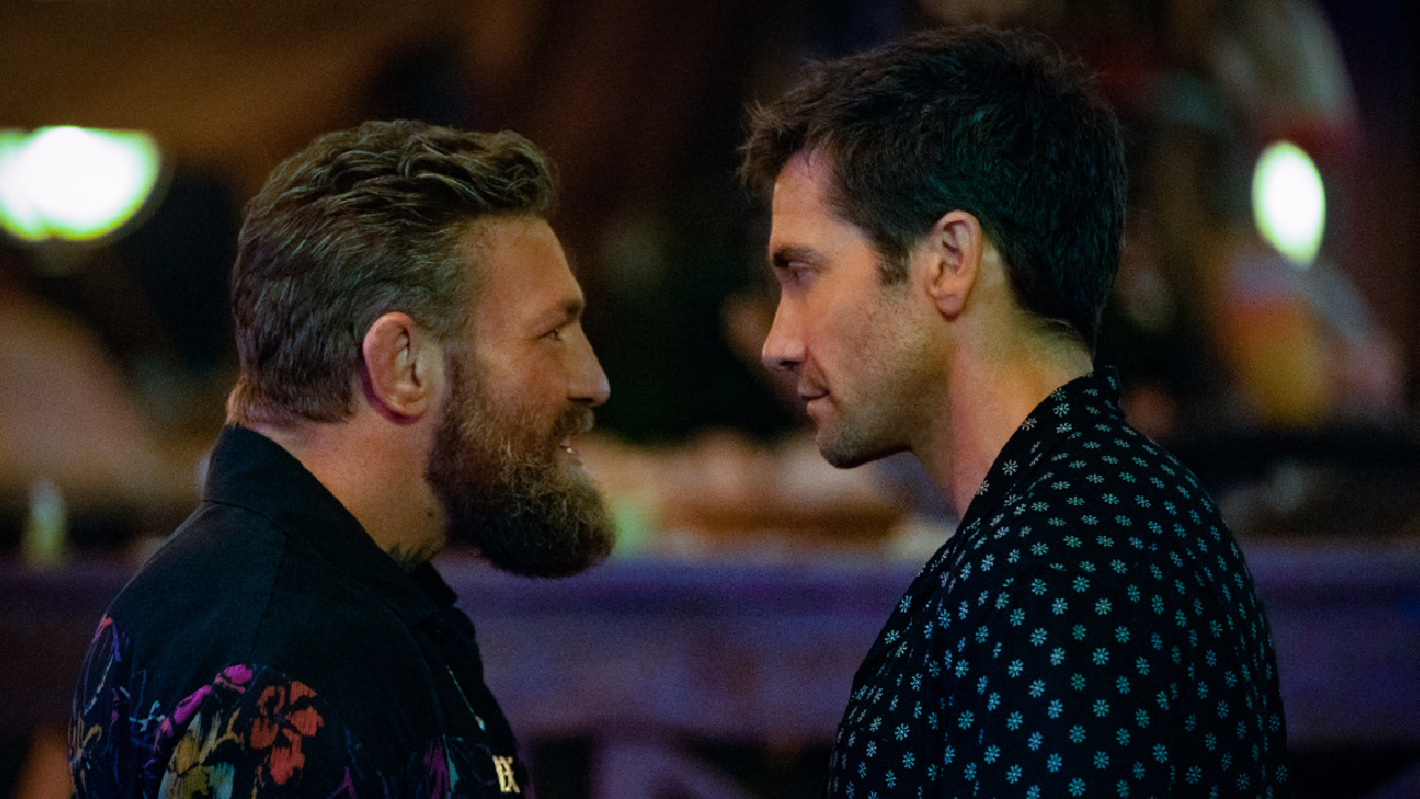 (L to R) Conor McGregor and Jake Gyllenhaal stars in 'Roadhouse.' Photo: Laura Radford © Amazon Content Services LLC.