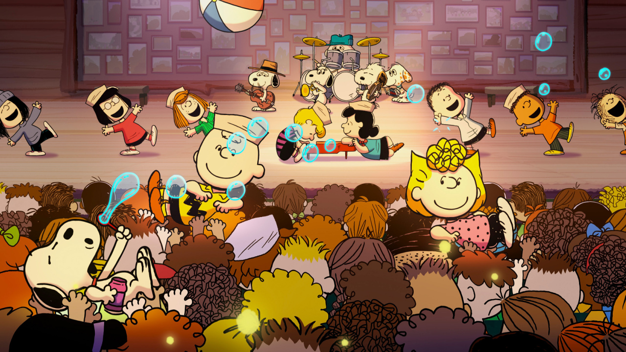 (L to R) Snoopy, Charlie Brown, Sally and friends in 'Snoopy Presents: A Summer Musical', now streaming on Apple TV+.