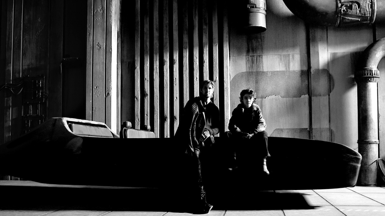 (L to R) Ryan Gosling and Flynn Gray on set for 'Star Wars: Starfighter'. Photo: Ed Miller/Lucasfilm.