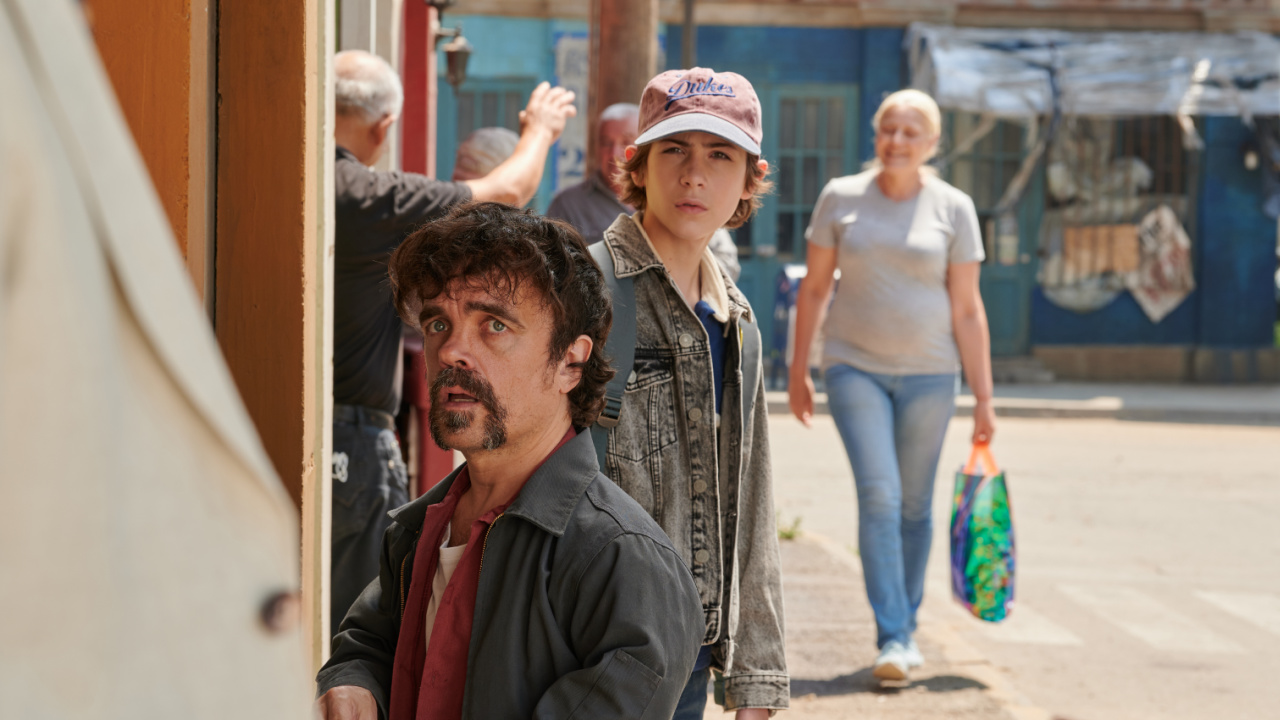 (L to R) Peter Dinklage as “Winston Gooze” and Jacob Tremblay as “Wade” in the action, comedy,horror film, 'The Toxic Avenger', a Cineverse release. Photo courtesy of Yana Blajeva/Legendary Pictures.