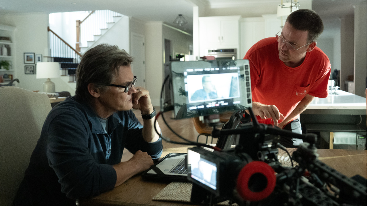 (L to R) Josh Brolin and Writer/Director Zach Cregger on the set of New Line Cinema’s 'Weapons,' a Warner Bros. Pictures release. Photo Credit: Quantrell Colbert. Copyright: © 2025 Warner Bros. Entertainment Inc. All Rights Reserved.