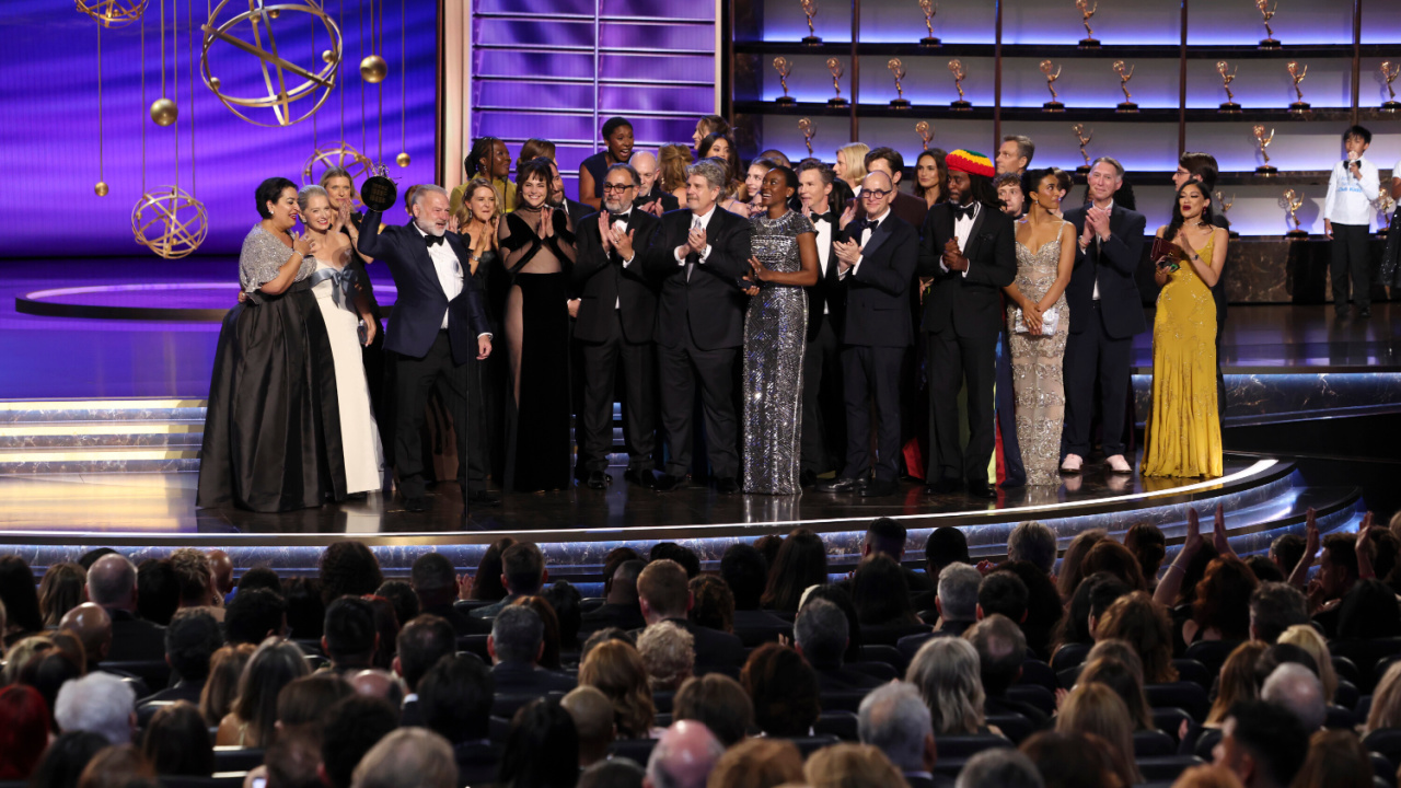 Outstanding Drama Series winners 'The Pitt' at the 77TH EMMY® AWARDS, broadcasting live to both coasts from the Peacock Theater in Los Angeles, California, Sunday, Sept. 14, (8:00-11:00 PM, LIVE ET/5:00-8:00 PM, LIVE PT) on the CBS Television Network, and streaming on Paramount+.* -- Photo: Sonja Flemming/CBS ©2025 CBS Broadcasting, Inc. All Rights Reserved.