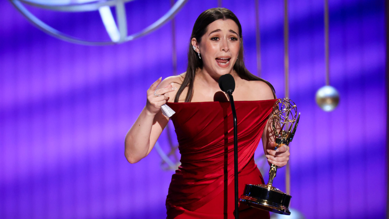 Crstin Milloti at the 77TH EMMY® AWARDS, broadcasting live to both coasts from the Peacock Theater in Los Angeles, California, Sunday, Sept. 14, (8:00-11:00 PM, LIVE ET/5:00-8:00 PM, LIVE PT) on the CBS Television Network, and streaming on Paramount+.* -- Photo: Sonja Flemming/CBS ©2025 CBS Broadcasting, Inc. All Rights Reserved.