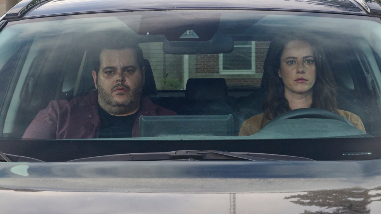 (L to R) Josh Gad and Kaya Scodelario in 'Adulthood'. Photo: Petr Maur.