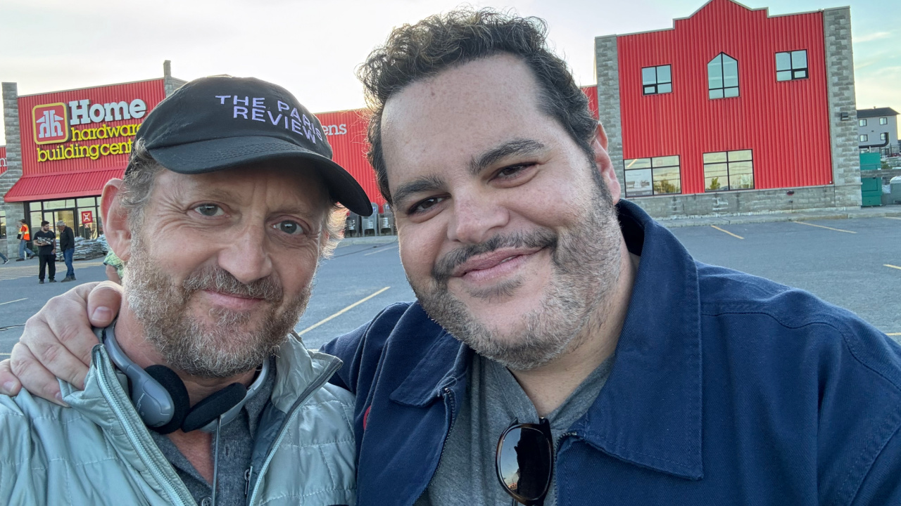 (L to R) Director Alex Winter and Josh Gad on the set of 'Adulthood'. Photo: Petr Maur.