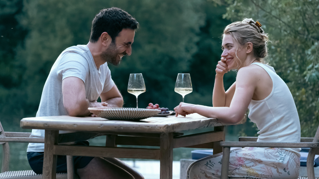 (L to R) Brett Goldstein and Imogen Poots in 'All of You,' premiering in select theaters and on Apple TV+ September 26, 2025.