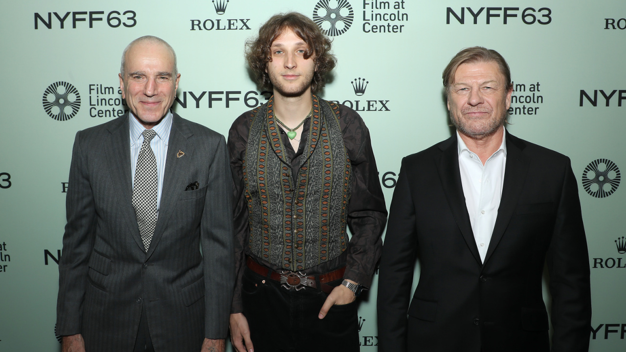(L to R) Daniel Day-Lewis, Ronan Day-Lewis and Sean Bean at the premiere of 'Anemone'. Photo: Focus Features.