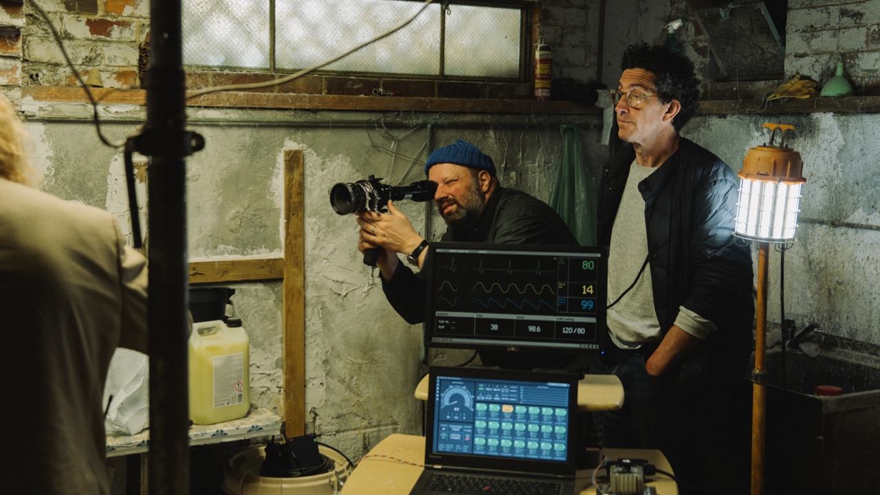 (L to R) Director Yorgos Lanthimos and director of photography Robbie Ryan during the production of 'Bugonia', a Focus Features release..Credit: Atsushi Nishijima/Focus Features © 2025 All Rights Reserved.