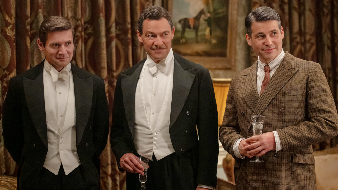 (L to R) Allen Leech stars as Tom Branson, Dominic West as Guy Dexter and Robert James-Collier as Thomas Barrow in 'Downton Abbey: The Grand Finale', a Focus Features release. Credit: Rory Mulvey / © 2025 Focus Features LLC.