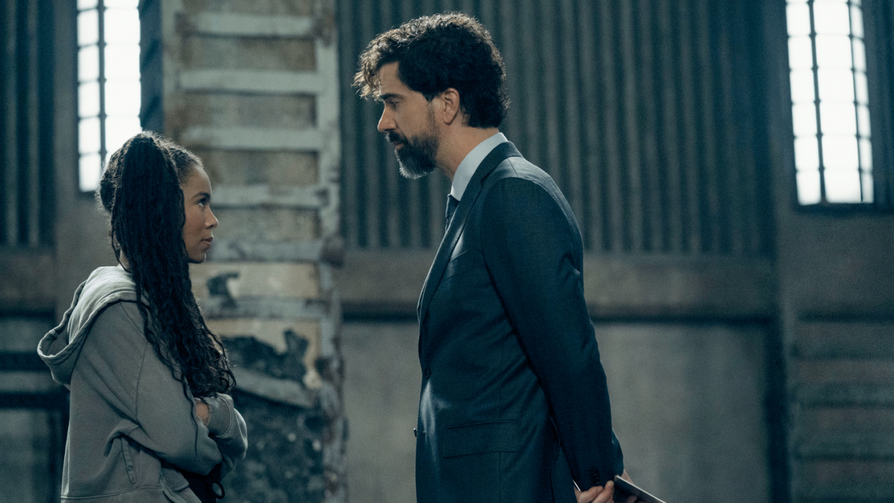 (L to R) Jaz Sinclair (Marie Moreau) and Hamish Linklater (Dean Cipher) in 'Gen V' Season 2. Credit: Jasper Savage/Prime. Copyright: Amazon MGM Studios.