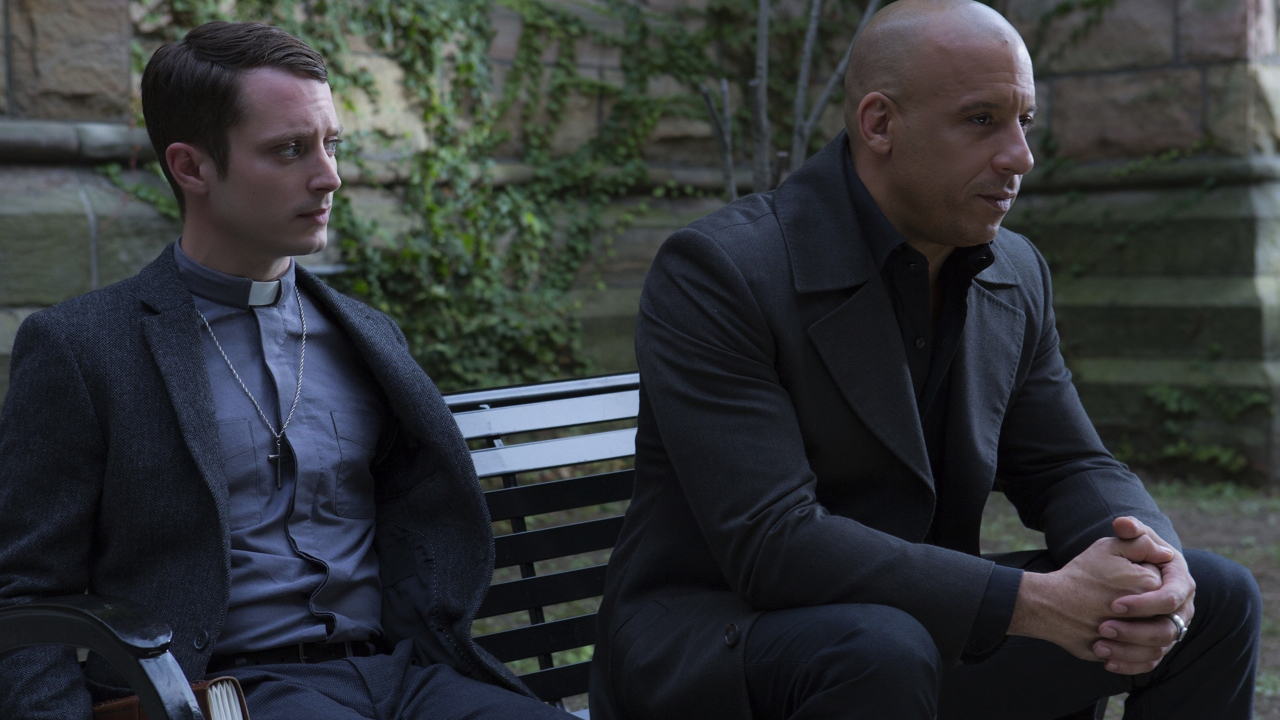 (L to R) Elijah Wood and Vin Diesel in 'The Last Witch Hunter'. Photo: Lionsgate.