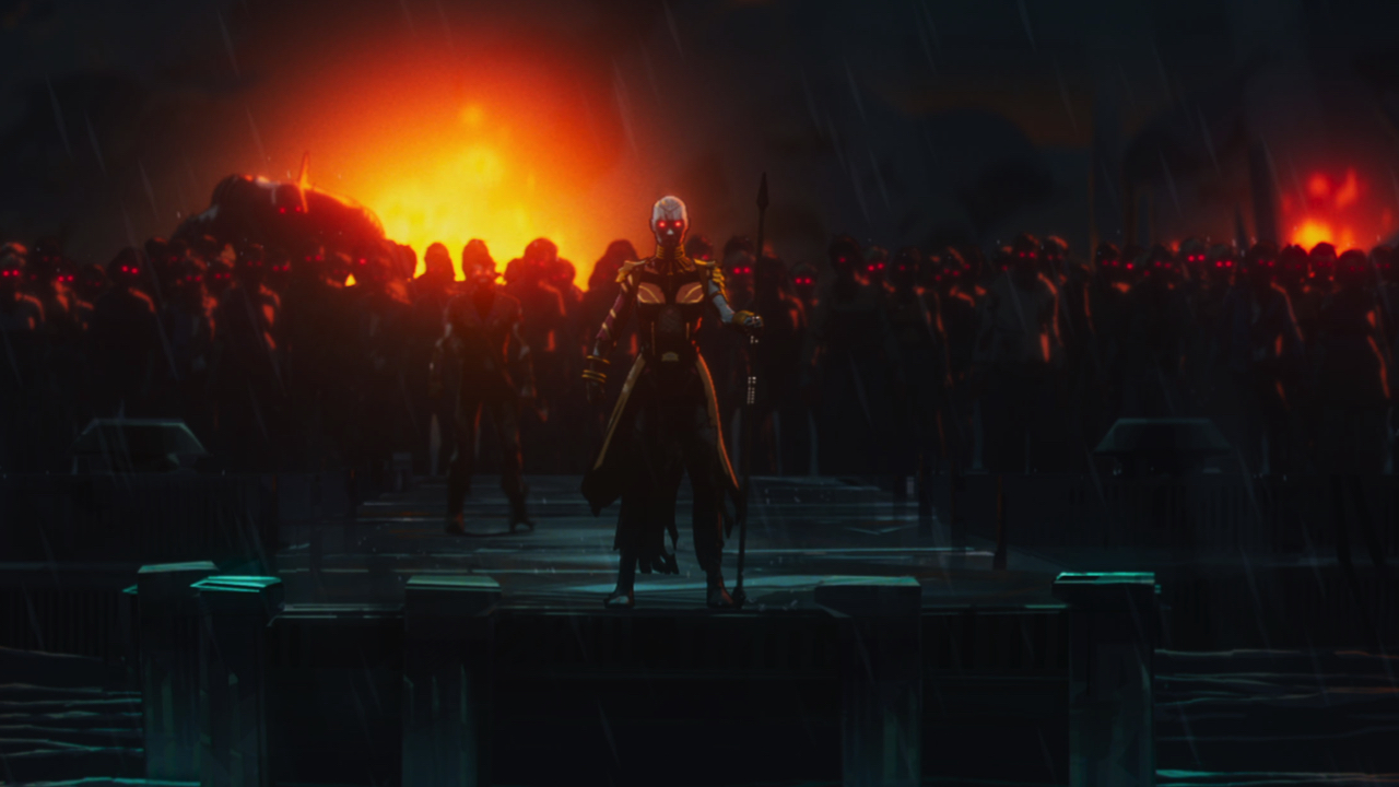 (Center): Zombie Okoye (voiced by Kenna Ramsey) in Marvel Television's 'Marvel Zombies', exclusively on Disney+. Photo courtesy of Marvel Television. © 2025 MARVEL.