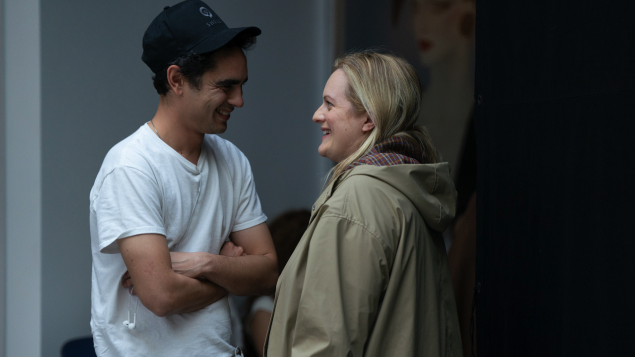 (L to R): Director Max Minghella and actor Elisabeth Moss on the set of 'Shell'. Photo: © 2025 Paramount Pictures.
