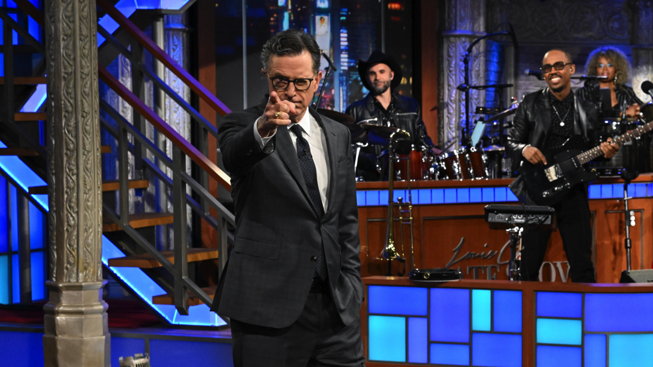 'The Late Show with Stephen Colbert' during Thursday’s September 11, 2025 show. Photo: Scott Kowalchyk ©2025 CBS Broadcasting Inc. All Rights Reserved.