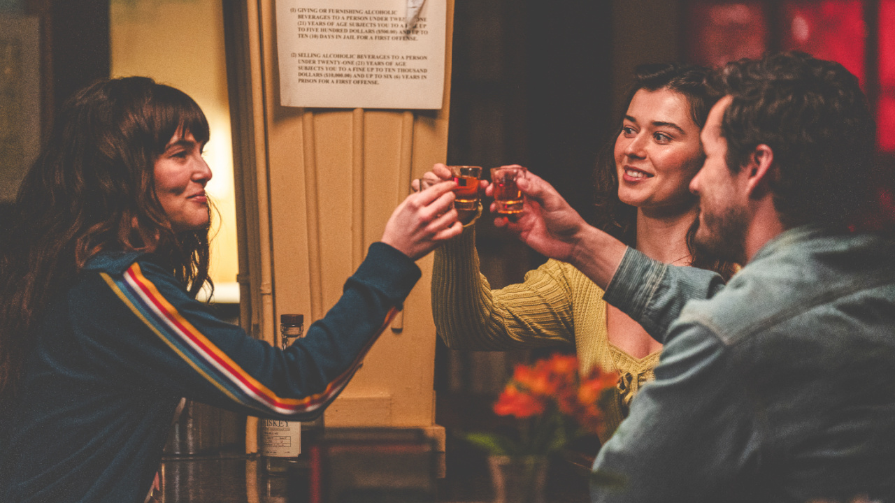 (L to R) Zoey Deutch, Ruby Cruz and Jonah Hauer-King, in 'The Threesome'. Photo: Vertical.