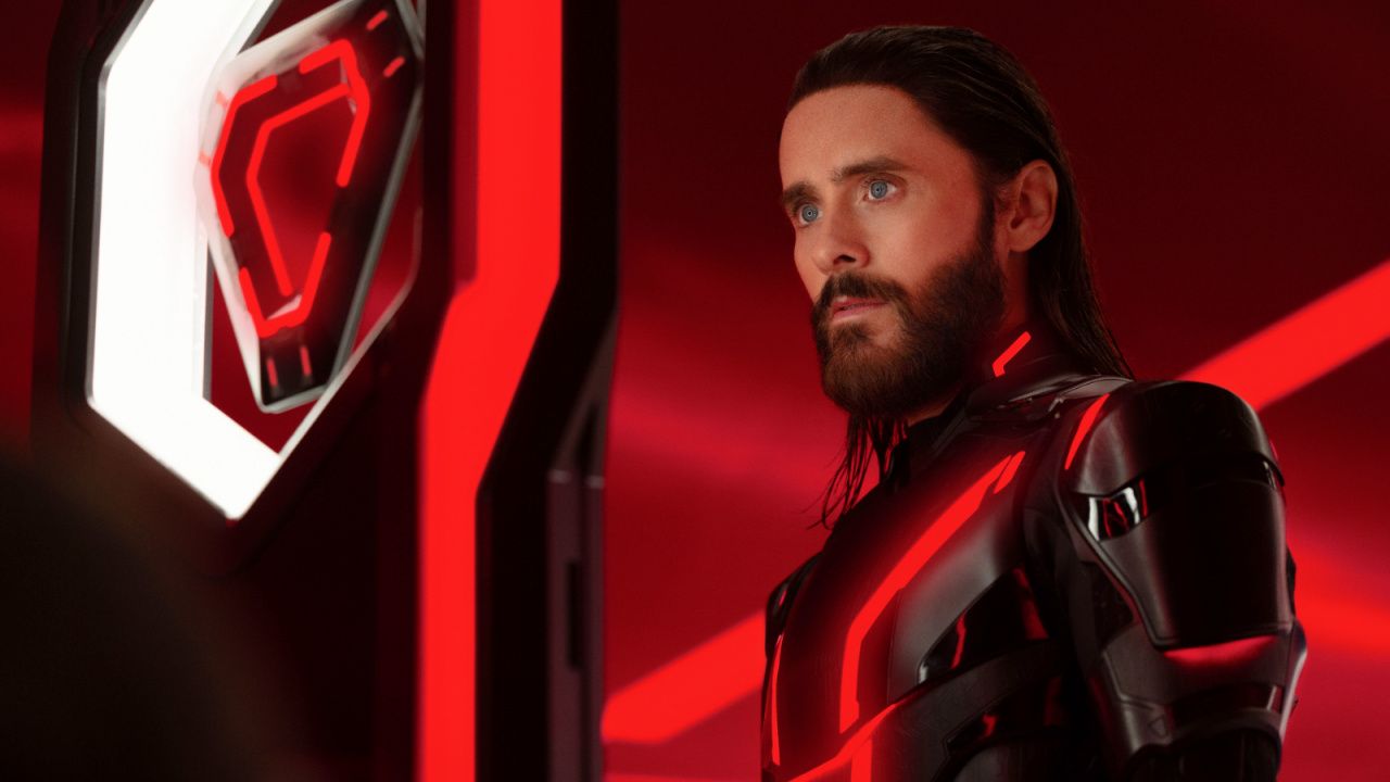 Jared Leto as Ares in Disney's 'Tron: Ares'. Photo by Leah Gallo. © 2025 Disney Enterprises, Inc. All Rights Reserved.