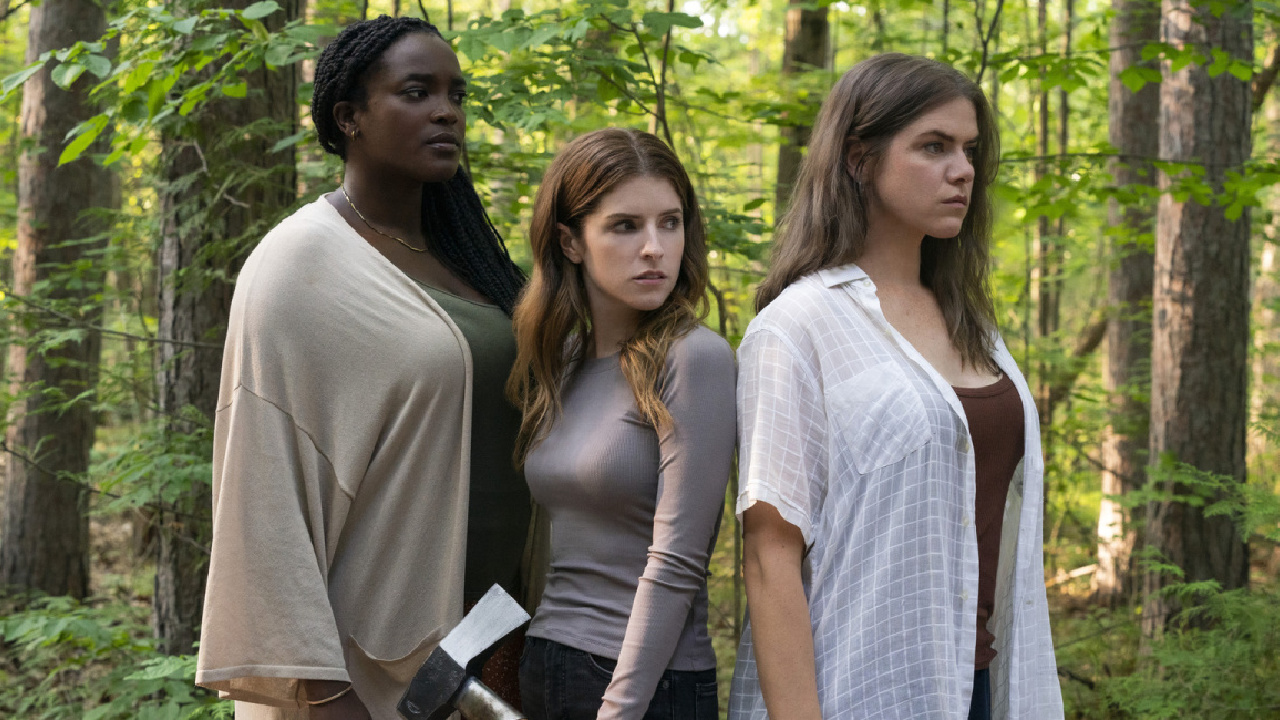 (L to R) Wunmi Mosaku, Anna Kendrick, and Kaniehtiio Horn in 'Alice, Darling.'