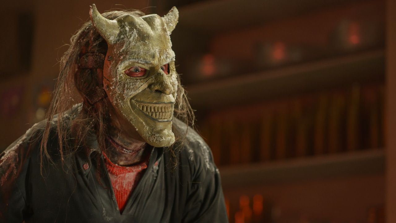 Ethan Hawke as the Grabber in 'Black Phone 2', directed by Scott Derrickson. Photo: Universal Pictures.