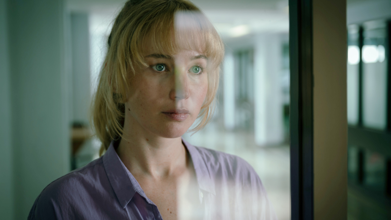 Jennifer Lawrence in 'Die My Love'. Photo Kimberley French/Mubi.