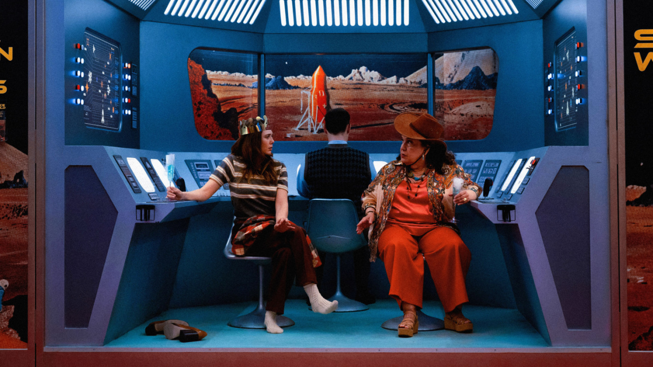 (L to R) Elizabeth Olsen and Olga Merediz in 'Eternity'. Photo: A24.