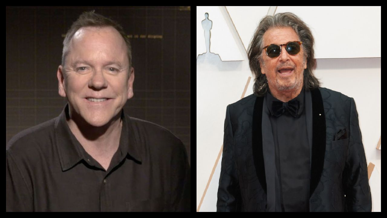 (Left) Kiefer Sutherland stars on Paramount+'s 'Rabbit Hole.' (Right) Oscar® nominee, Al Pacino arrives on the red carpet of The 92nd Oscars® at the Dolby® Theatre in Hollywood, CA on Sunday, February 9, 2020.