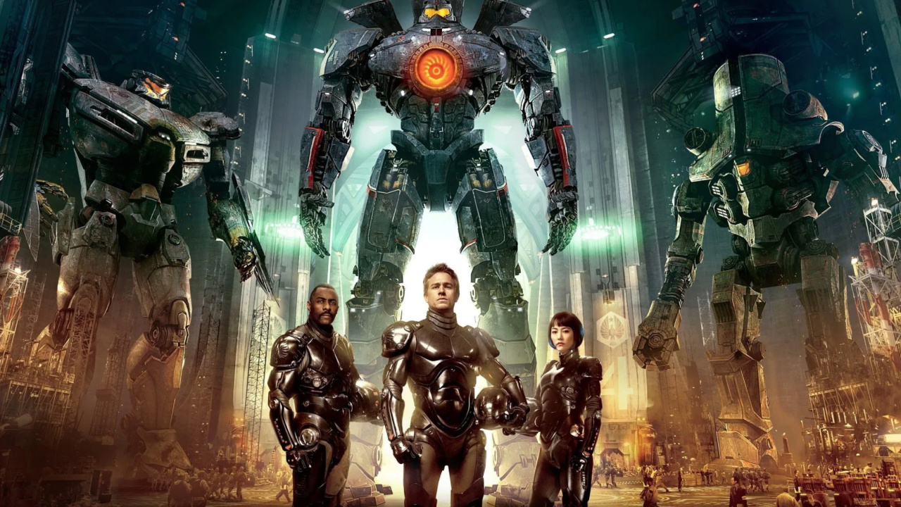 (L to R) Idris Elba, Charlie Hunnam, and Rinko Kikuchi in 'Pacific Rim'. Photo: Warner Bros. Pictures.
