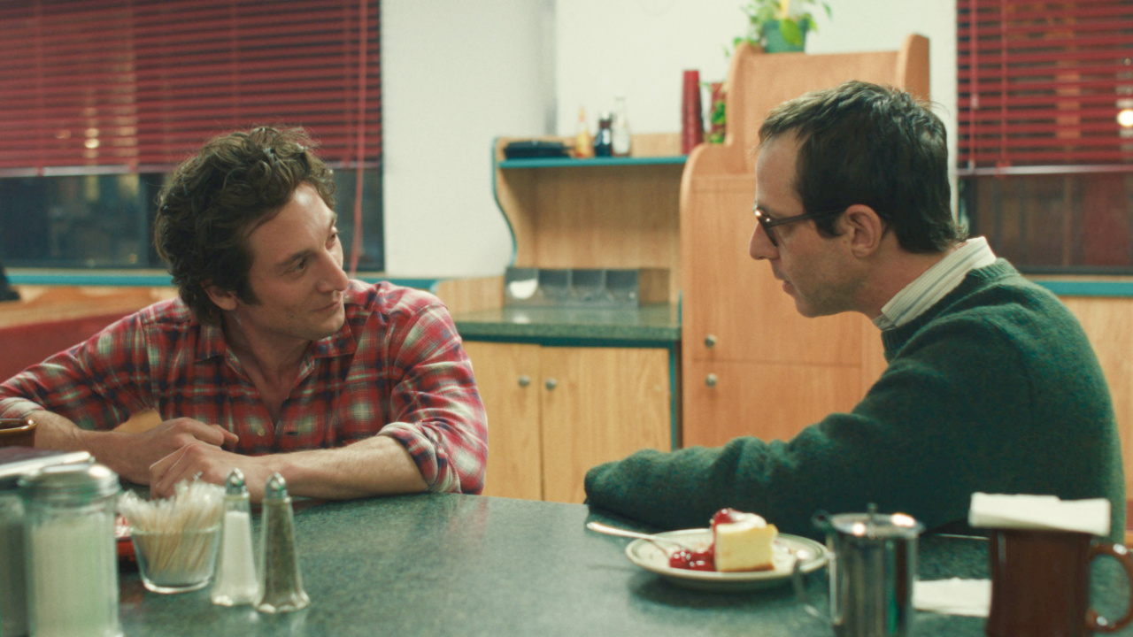 (L to R) Jeremy Allen White as Bruce Springsteen and Jeremy Strong as Jon Landau in 20th Century Studios' 'Springsteen: Deliver Me From Nowhere'. Photo courtesy of 20th Century Studios. © 2025 20th Century Studios. All Rights Reserved.