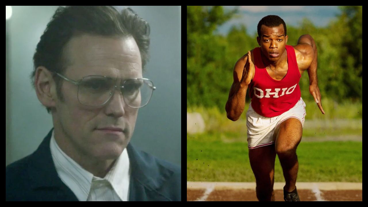 (Left) Matt Dillon in 'The House That Jack Built'. Photo: TrustNordisk. (Right) Stephan James in 'Race'. Photo: Entertainment One Films.
