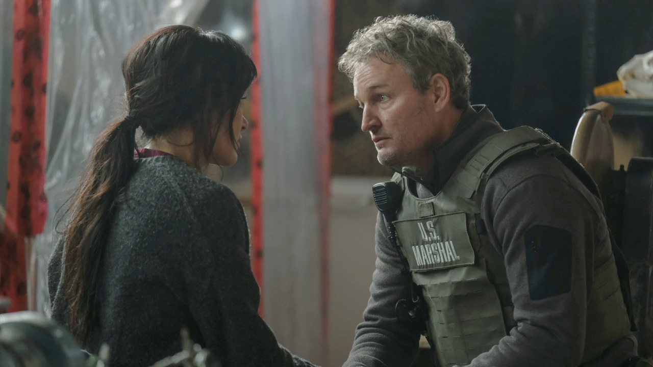 (L to R) Simone Kessell and Jason Clarke in 'The Last Frontier,' premiering October 10, 2025 on Apple TV+.