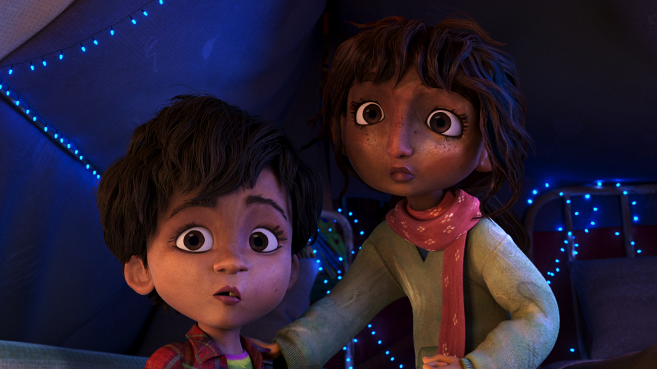 (L to R): Ryan Lopez as Bubsy, Maitreyi Ramakrishnan as Beesha, in 'The Twits.' Photo: Courtesy of Netflix © 2025.