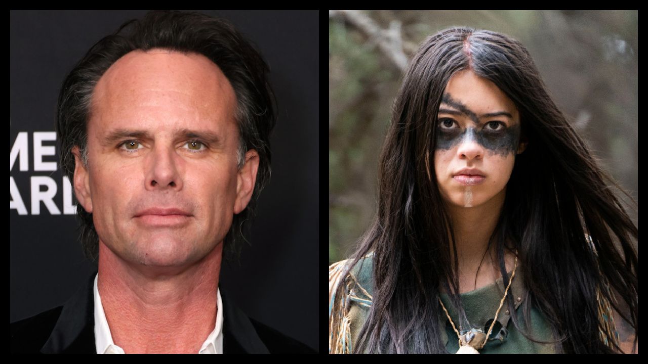 (Left) Actor Walton Goggins attends with 'Fallout' Cast and Creators at The Game Awards at Peacock Theater on December 07, 2023 in Los Angeles, California. Photo by Anna Webber/Getty Images for Prime Video. (Right) Amber Midthunder as Naru in 20th Century Studios' 'Prey,' exclusively on Hulu. Photo by David Bukach. © 2022 20th Century Studios. All Rights Reserved.