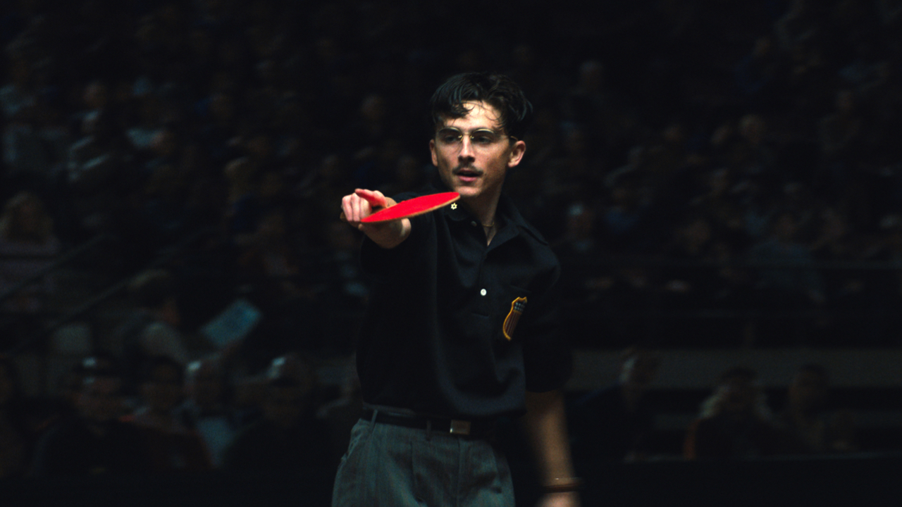 Timothée Chalamet in ‘Marty Supreme’. Photo: A24.