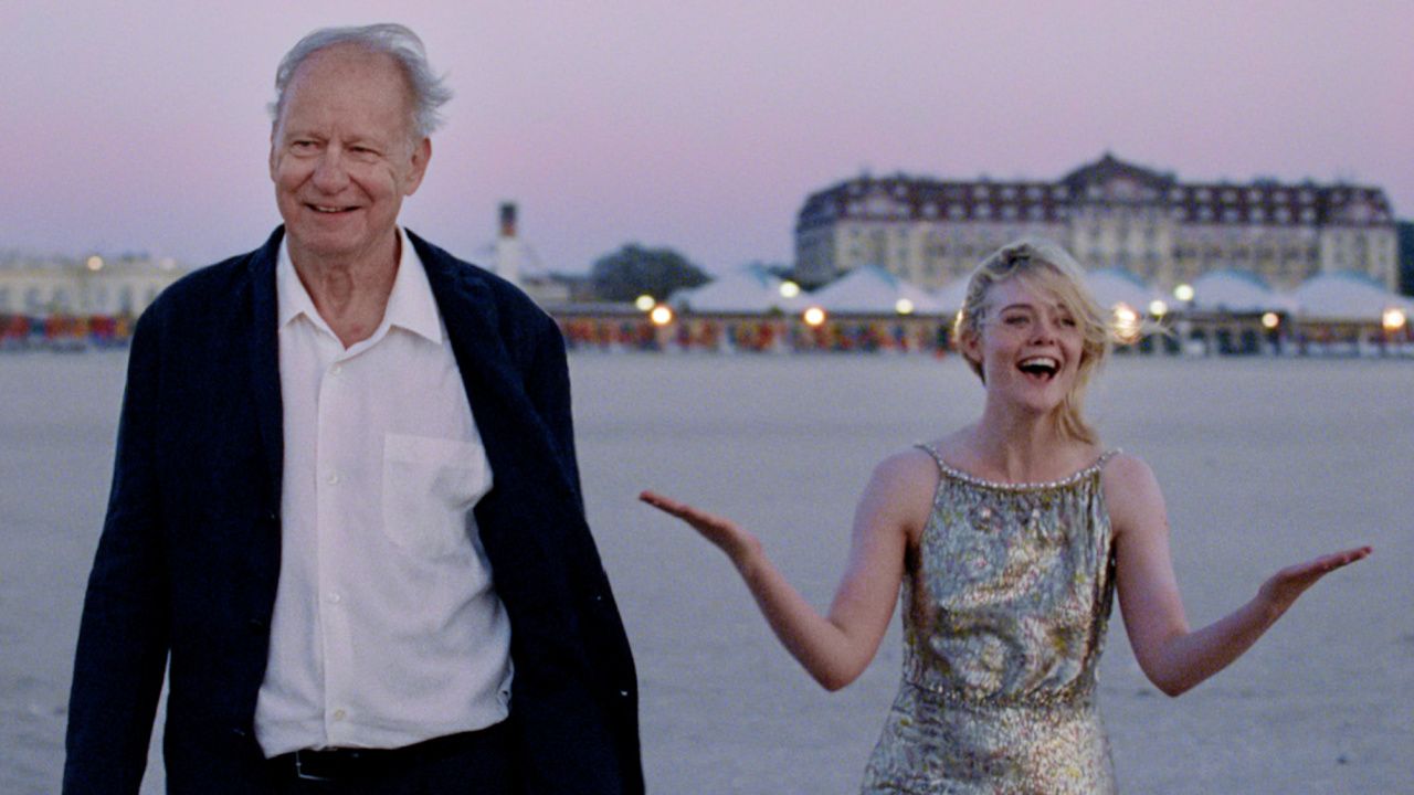 (L to R) Stellan Skarsgård and Elle Fanning in 'Sentimental Value'. Photo: Kasper Tuxen Andersen.