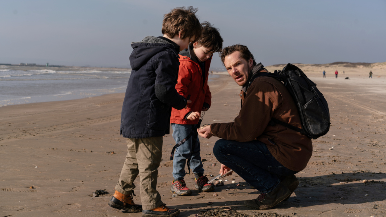 (L to R) Richard Boxall, Henry Boxall and Benedict Cumberbatch in 'The Things with Feathers'. Photo: Vue Lumière.