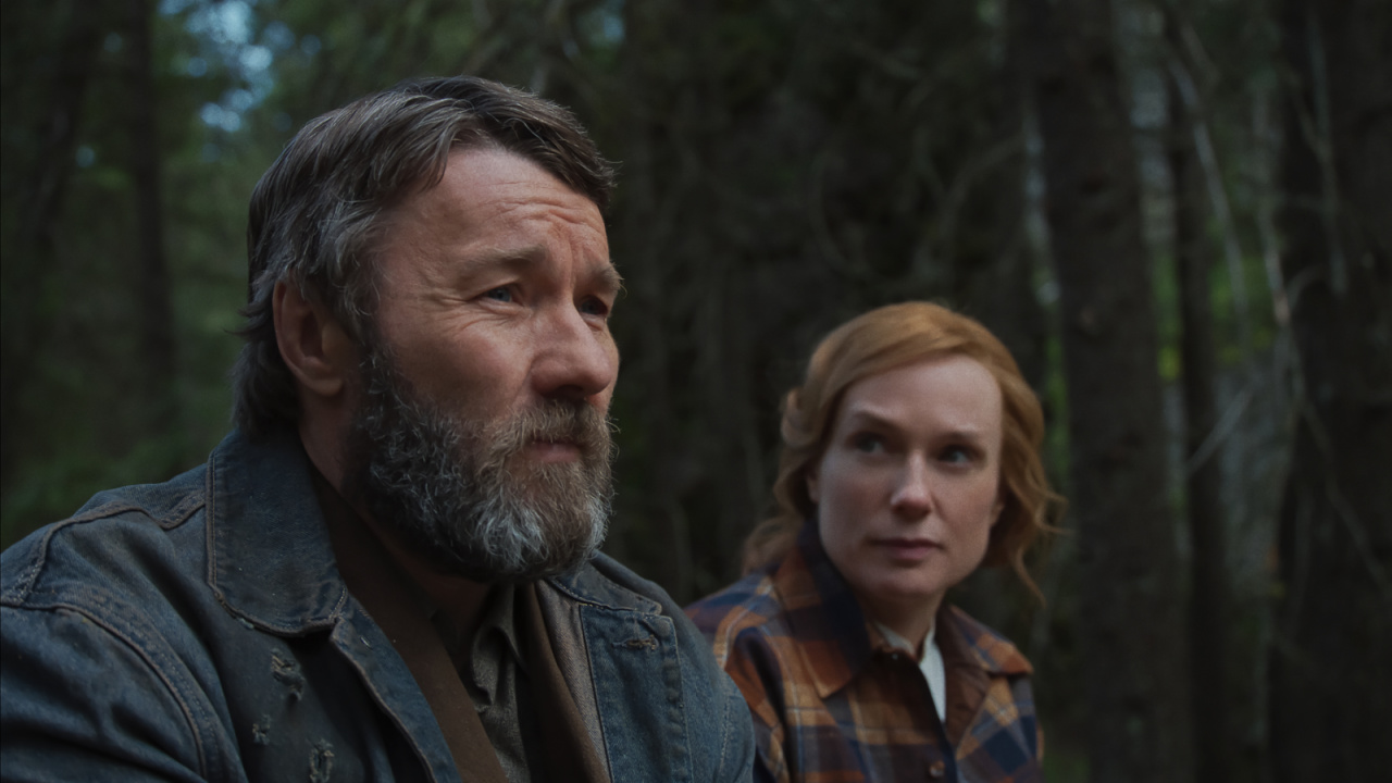 (L to R) Joel Edgerton as Robert Grainier and Kerry Condon as Claire Thompson in 'Train Dreams'. Cr. BBP Train Dreams. LLC. © 2025.