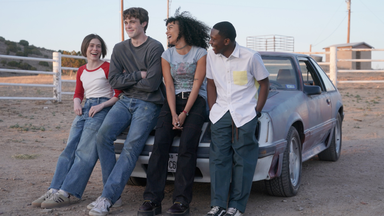 (L to R) Sophia Lillis, Jack Champion, Whitney Peak and Zaire Adams in 'Trap House'. Photo: Courtesy of AURA Entertainment.