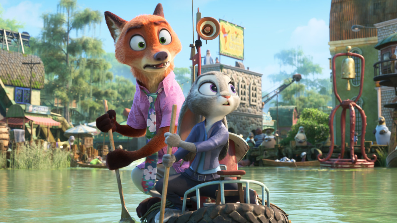 (L to R) Nick Wilde (voiced by Jason Bateman) and Judy Hopps (voiced by Ginnifer Goodwin) in Walt Disney Animation Studios' 'Zootopia 2'. © 2025 Disney Enterprises, Inc. All Rights Reserved.