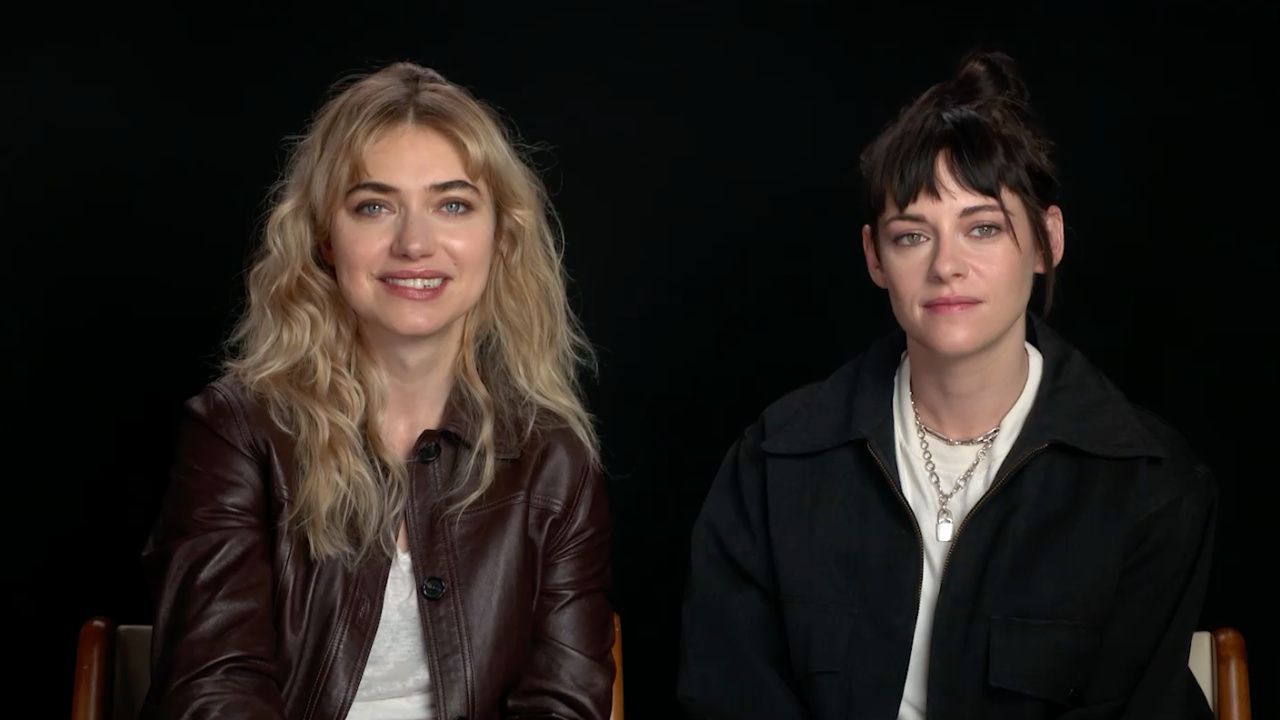 (L to R) Imogen Poots and director Kristen Stewart discuss 'The Chronology of Water'.