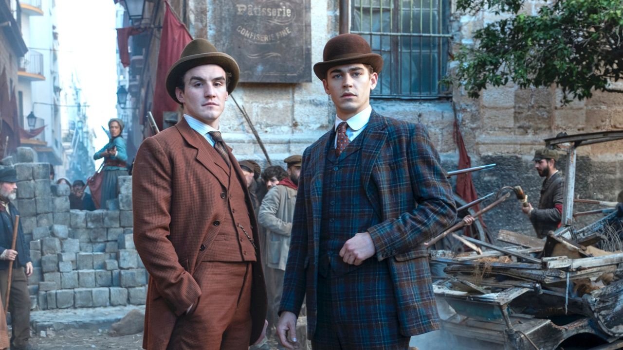 (L to R): Hero Fiennes Tiffin and Dónal Finn in Prime Video's 'Young Sherlock.' Photo: Dan Smith.
