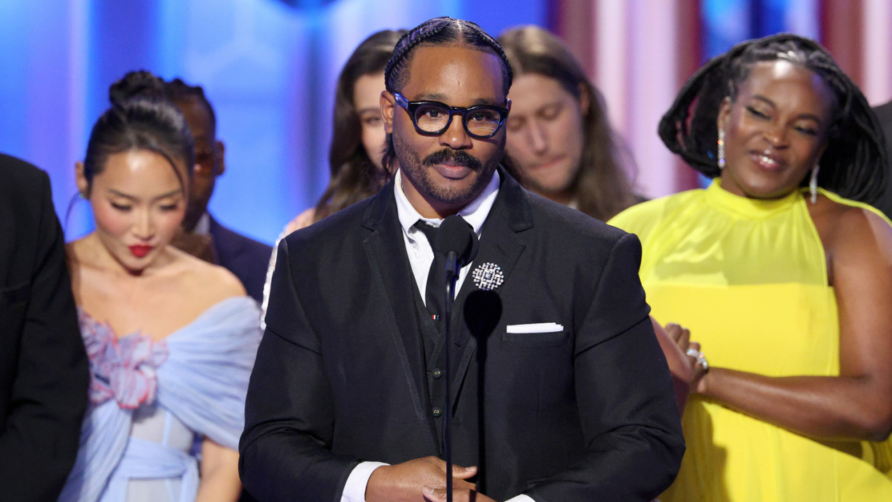 (L to R) Li Jun Li, Ryan Coogler, Ryan Coogler and Ludwig Gransson accept the Cinematic and Box Office Achievement Award for 'Sinners' onstage during the 83rd Annual Golden Globes®, airing live from the Beverly Hilton in Beverly Hills, California on Sunday, January 11, 2026 at 8 PM ET/5 PM PT, on CBS and streaming on Paramount+. Photo: Kevork Djansezian/CBS ©2026 CBS Broadcasting, Inc. All Rights Reserved.