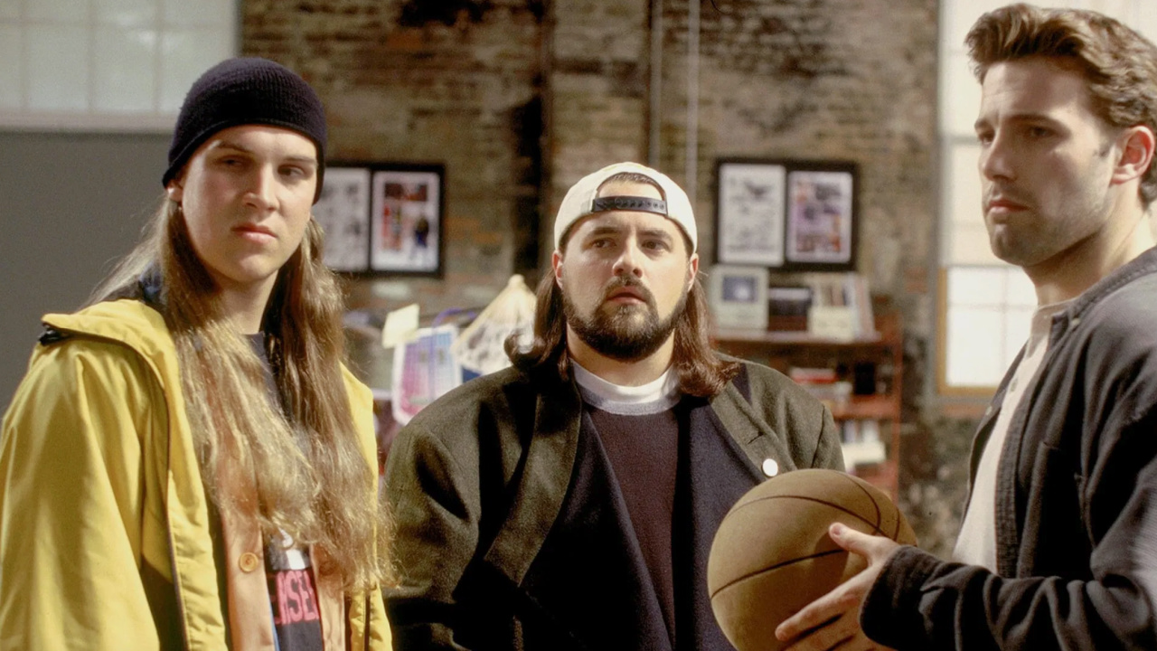 (L to R) Jason Mewes, Kevin Smith, and Ben Affleck in 'Jay and Silent Bob Reboot'. Photo: Saban Films.