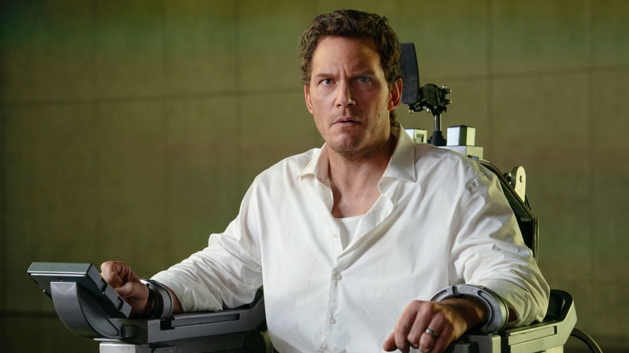 Chris Pratt stars as Chris Raven in 'Mercy', from Amazon MGM Studios. Photo: Justin Lubin. © 2025 Amazon Content Services LLC. All Rights Reserved.